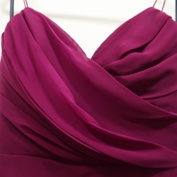 NOIR BY LAZARO Wine Bridesmaid Gown - Picture 7 of 11